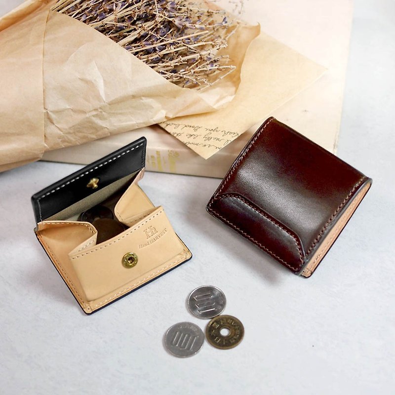 日本の古典的な小さな高品質の牛革ポケット小銭入れハーベストラベル日本 - 財布 - 革 