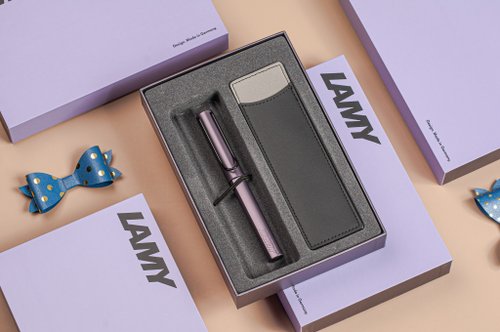LAMY TAIWAN 官方旗艦館 【雷雕刻字】LAMY 鋼珠筆 限量單入筆套禮盒 /AL star 2025 紫灰
