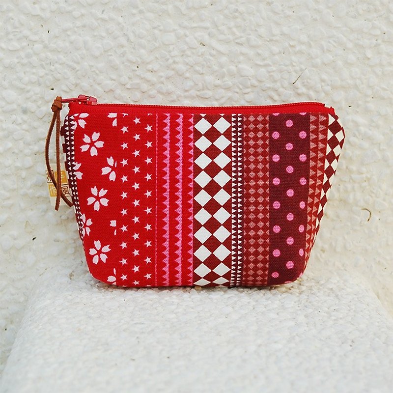 Simple style _ red coin purse - Coin Purses - Cotton & Hemp Red