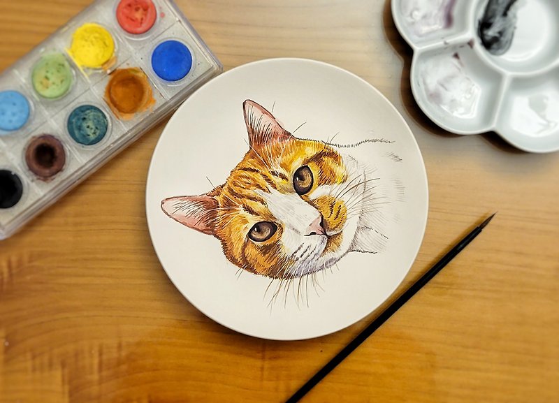 [Customized Gift] InjoyPet Pet Custom-Painted Ceramic Plate 6 Inch Disc