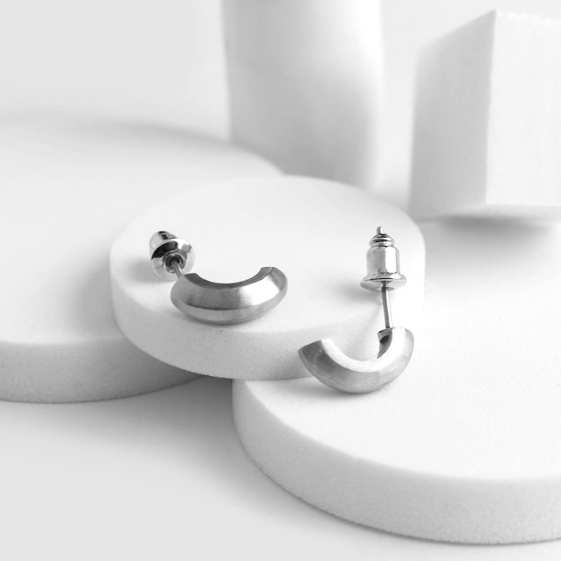 Recovery 刀刃耳環 (霧銀) - 耳環/耳夾 - 不鏽鋼 銀色