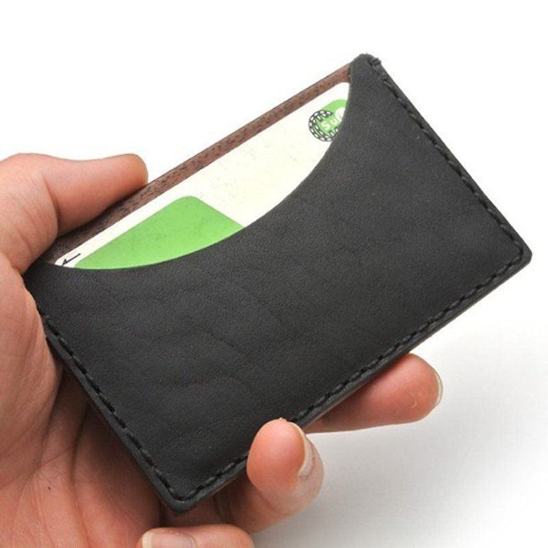 Card holder made of wood and leather 07 - ที่เก็บนามบัตร - ไม้ 
