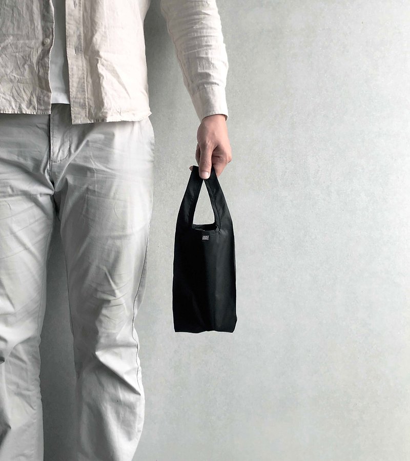 U1 reusable bag / Black Checker - กระเป๋าถือ - เส้นใยสังเคราะห์ สีดำ