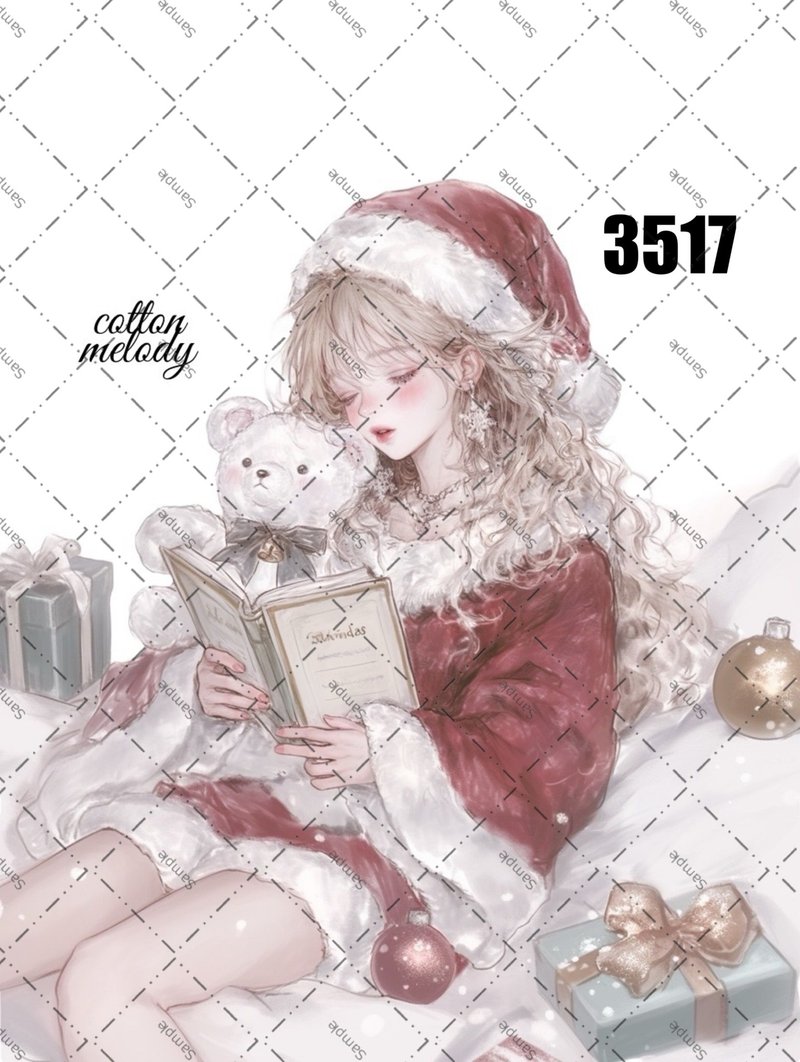 original sticker no.3517 人物ステッカー オリジナルステッカー オリジナル人物ステッカー 装飾ステッカー cotton melody - 貼紙 - 紙 