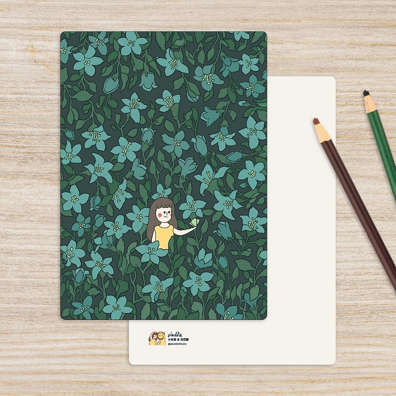 Postcard / Little girl in the bushes - Cards & Postcards - Paper 