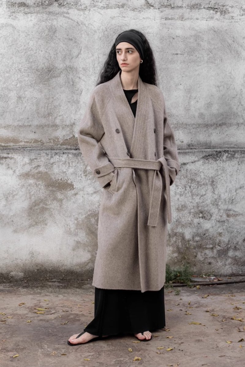 French retro double-faced cashmere long coat - Women's Blazers & Trench Coats - Other Materials 