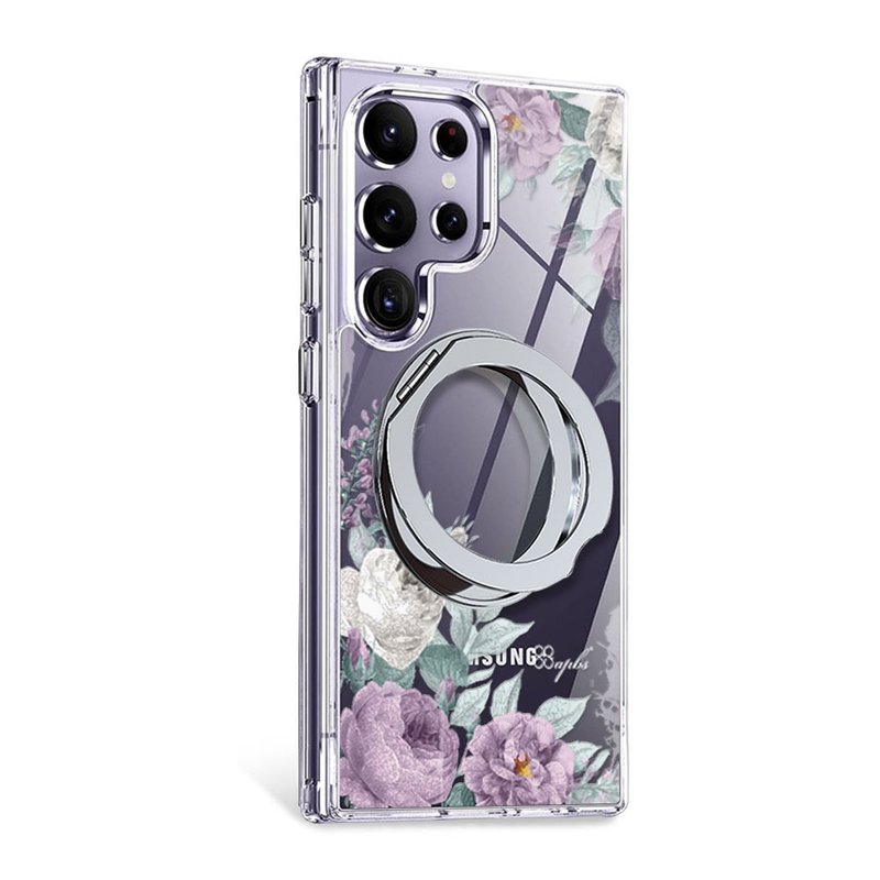 apbs Samsung S25/S24/A56 軍規360旋轉磁吸立架手機殼-寧靜紫 - 手機殼/手機套 - 其他材質 多色