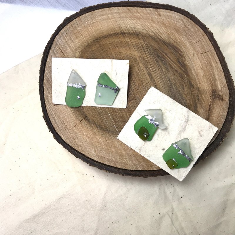 【SISIRE |永續珠寶】海玻璃耳環 海玻璃飾品 永續飾品 海廢飾品 - 耳環/耳夾/耳骨夾 - 玻璃 