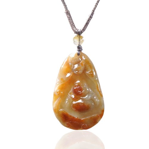 瓔珞珠寶盒 E.L.Jewelry Box 黃翡翡翠彌勒佛項鍊 | 天然緬甸玉翡翠A貨 | 送禮