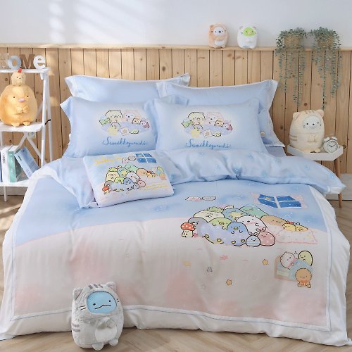 家適居家寢飾生活館 床包枕套兩用被組-角落小夥伴-好眠星光-萊賽爾纖維-日本授權