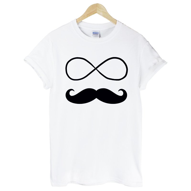 Forever Mustache short-sleeved T-shirt -2 color glasses always beard and beard Wenqing art design fashionable cultural creative fashion - เสื้อยืดผู้ชาย - ผ้าฝ้าย/ผ้าลินิน หลากหลายสี