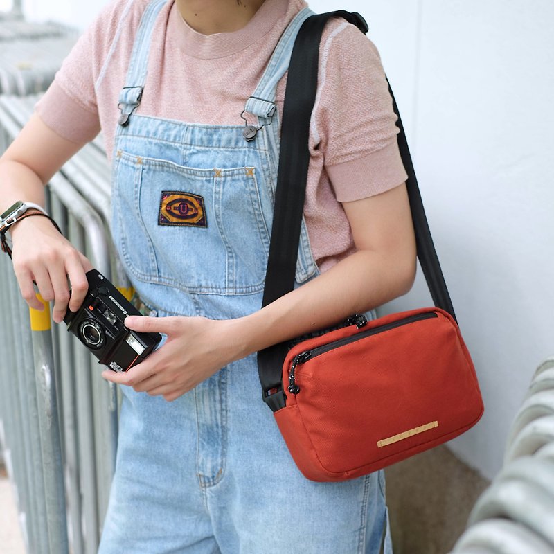 Bokeh Camerabag : Bricks Orange - กระเป๋ากล้อง - ผ้าฝ้าย/ผ้าลินิน สีแดง