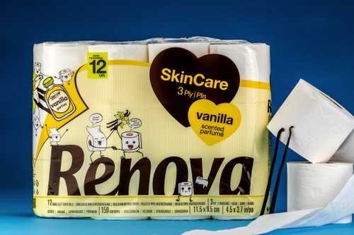 RENOVA 葡萄牙皇家天然彩色香氛衛生紙 Renova天然植萃奶油香草香氛滾筒式卷紙-送禮環保無螢光劑漂白劑