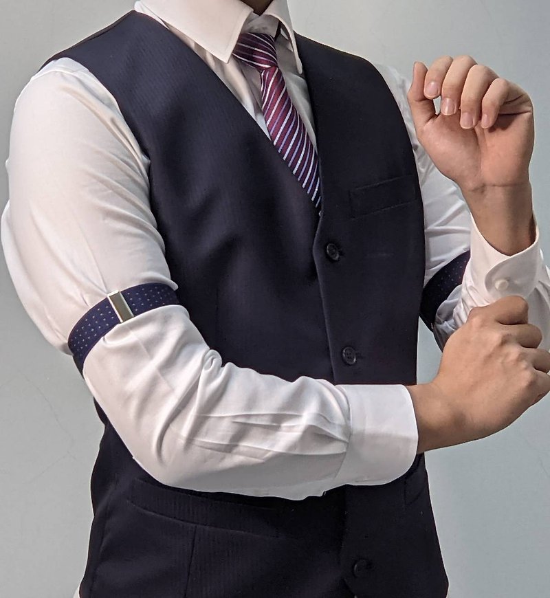 ผ้าฝ้าย/ผ้าลินิน อื่นๆ สีดำ - Sleeve hoop plain sleeves cuffs solid cuffs classic British style sleeves tie sleeves tie sleeves pressure sleeve ring bartender
