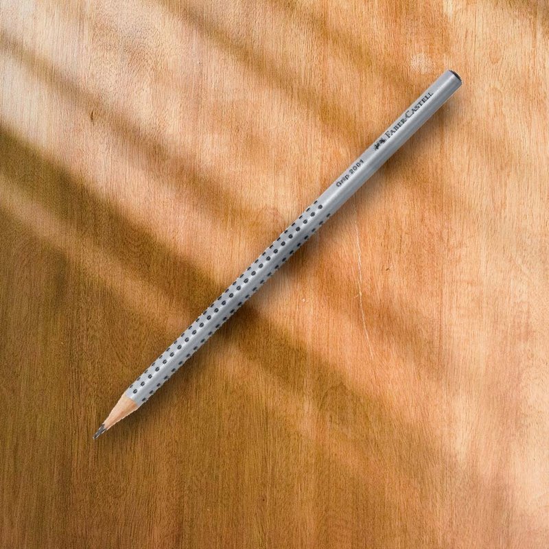 Faber-Castell GRIP 2001 鉛筆 B-銀 一盒(原廠正貨) - 鉛筆/自動鉛筆 - 木頭 銀色
