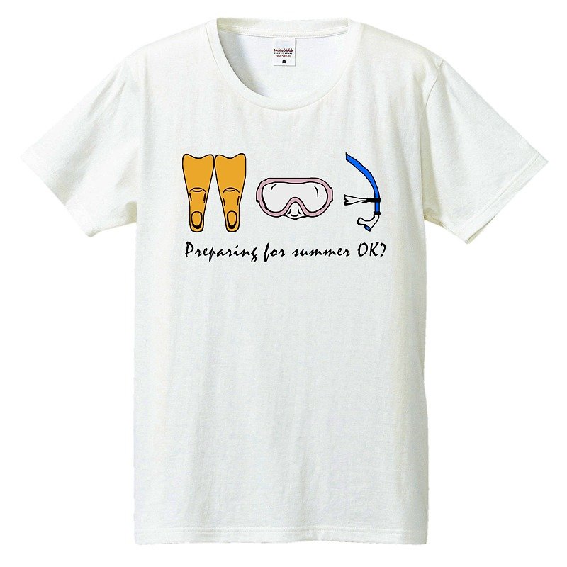 T-shirt / summer - เสื้อยืดผู้ชาย - ผ้าฝ้าย/ผ้าลินิน ขาว