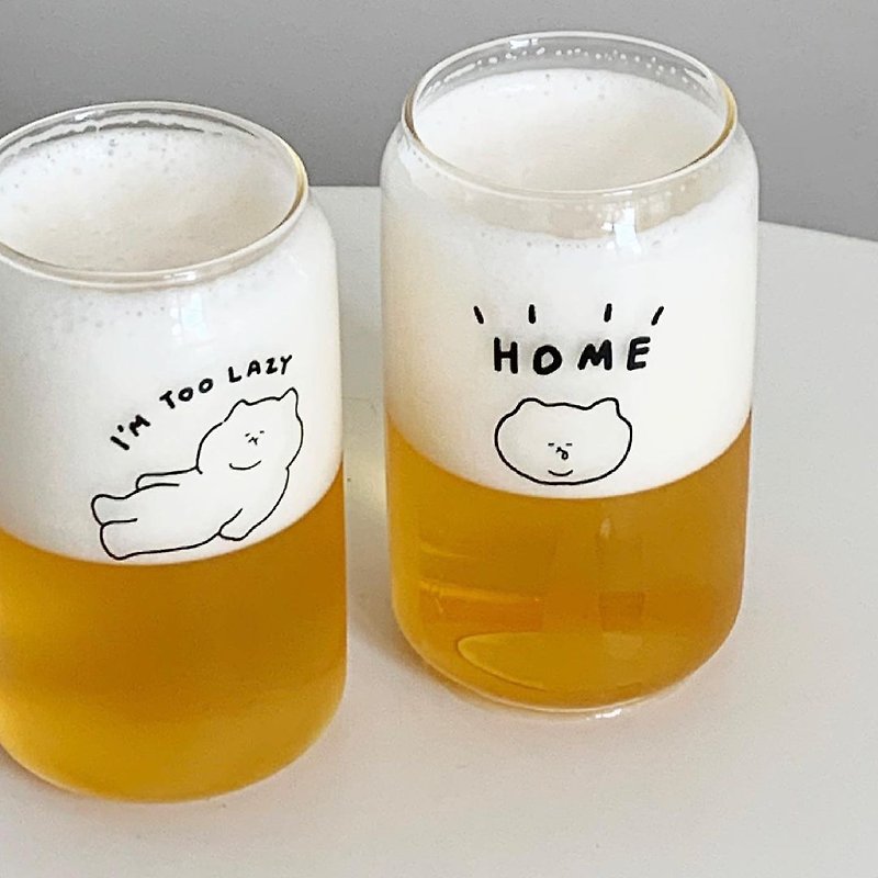 【3 MONTHS Official Agent】Youzai Beer Shaped Glass (350ml) - Cups - Glass Multicolor