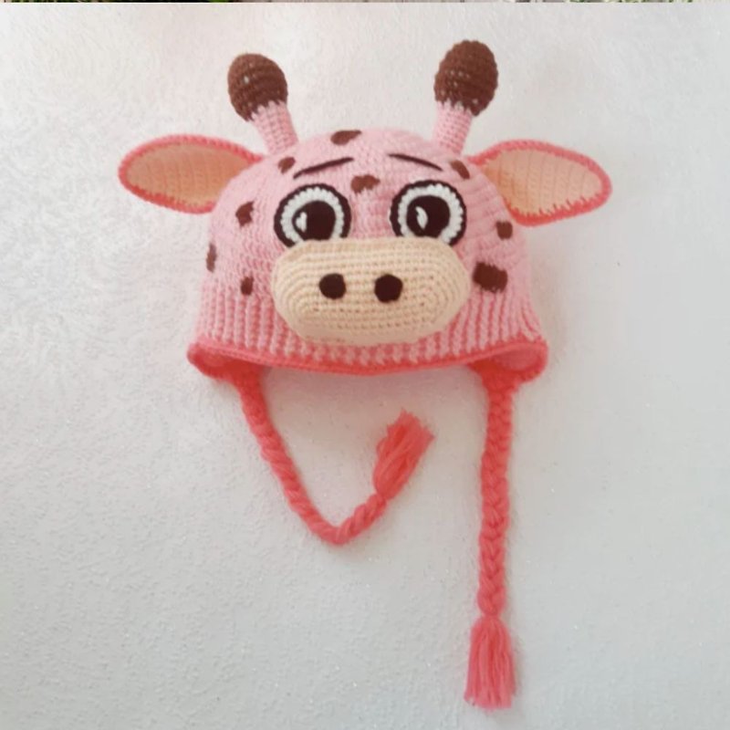 Crochet Giraffe Hat Pattern, Easy DIY Gift, Giraffe Animal Hat for Baby - Knitting, Embroidery, Felted Wool & Sewing - Other Materials Orange
