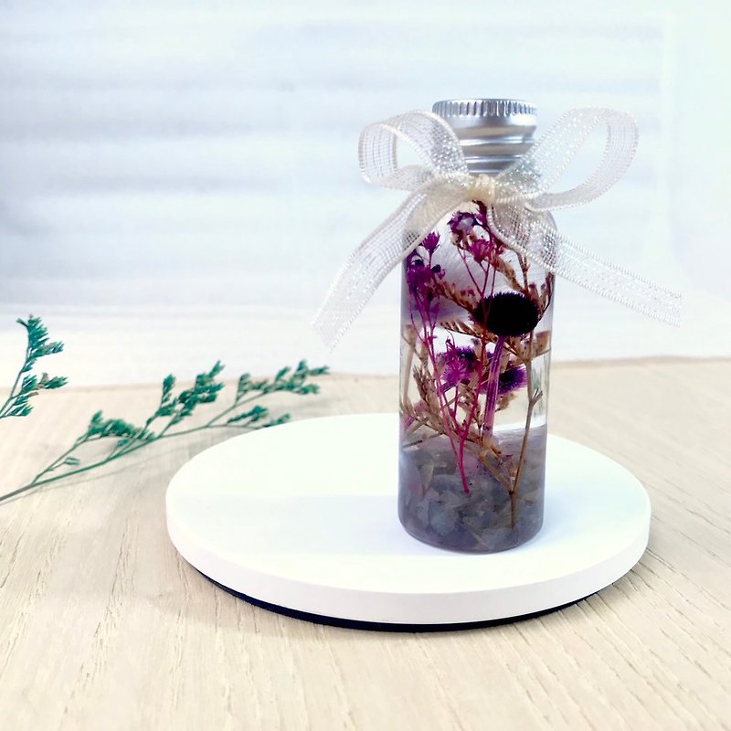 天然拉長石浮游花系列許願瓶 - 擺飾/家飾品 - 植物．花 紫色