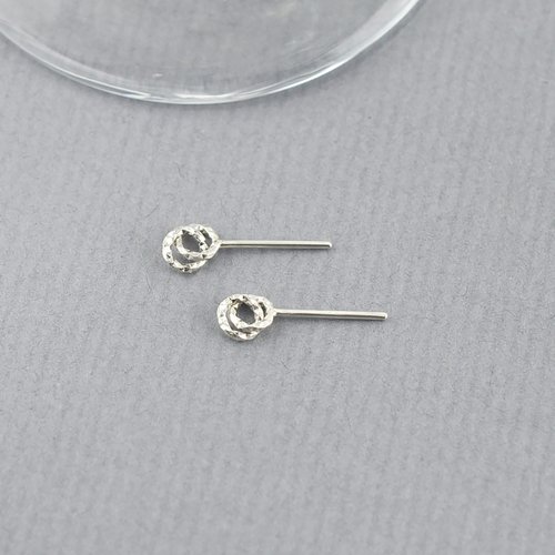 GreenRock Jewelry 車花雙圈耳環 925純銀
