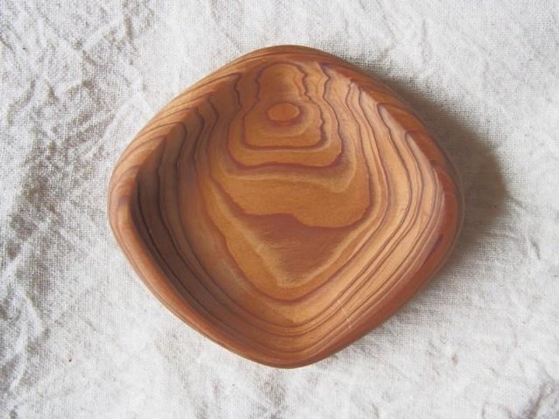 菱形豆皿 - 小皿 - 木製 ブラウン