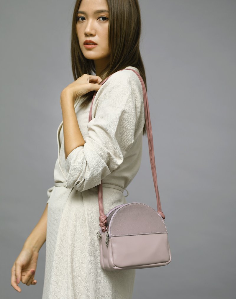 【Fall Winter Trend】 Vegan Leather Annabelle Mini Shoulder Bag in Taro - กระเป๋าแมสเซนเจอร์ - หนังเทียม สีม่วง