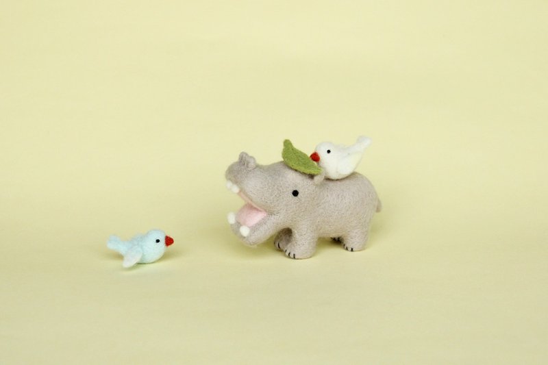 Leyang·Hot Fun Wool Felt Material Pack-Big Mouth Hippo - เย็บปัก/ถักทอ/ใยขนแกะ - ขนแกะ สีเทา