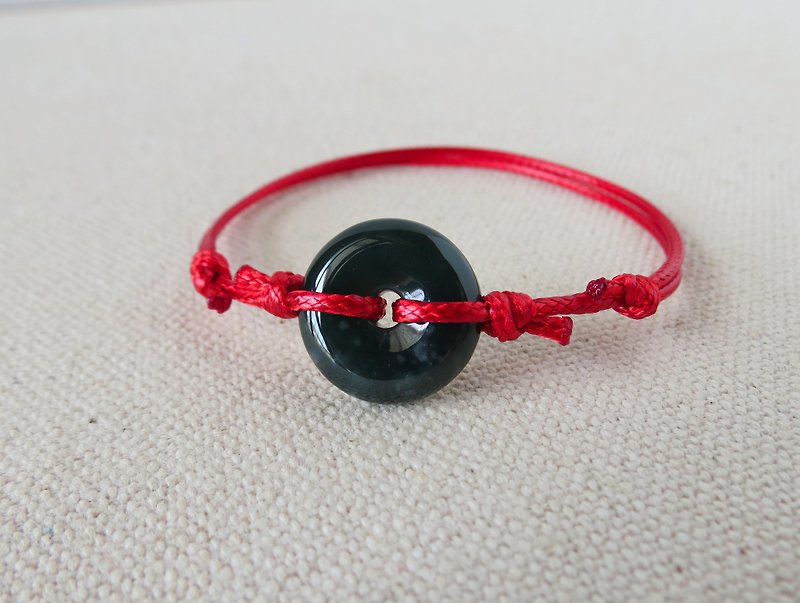Benming Year [Peace‧Ruyi] Safe Buckle Jade Korean Wax Thread Bracelet*AA18*Lucky, Safe