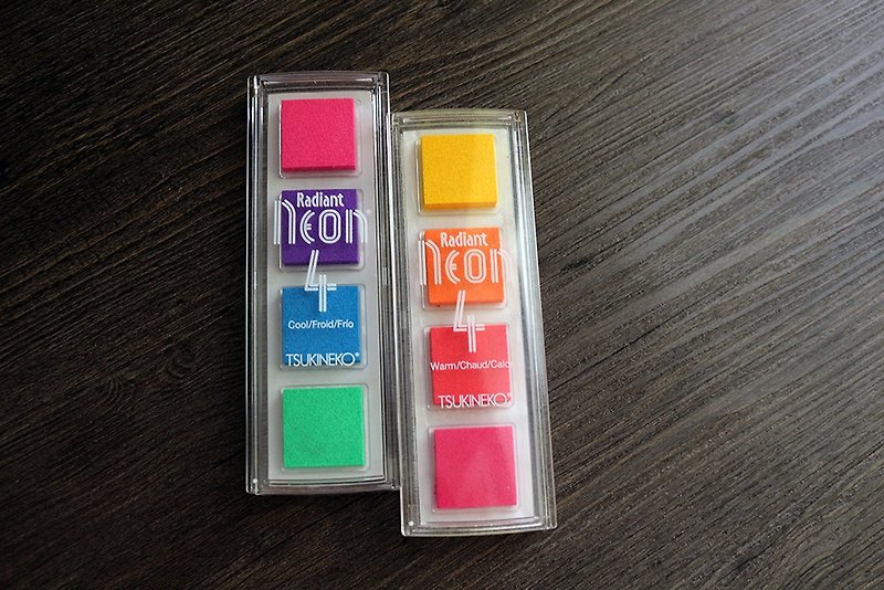 Japan's TSUKINEKO ink pad out-of-print Radiant Neon paper quadruple ink pad 2 selections - Stamps & Stamp Pads - Sponge 