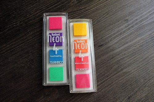 apus-box 日本TSUKINEKO印台 绝版Radiant Neon纸用四联印泥 2款选