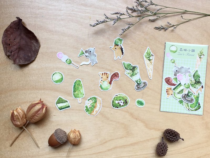 Zoe's forest matcha green sticker - สติกเกอร์ - กระดาษ สีเขียว