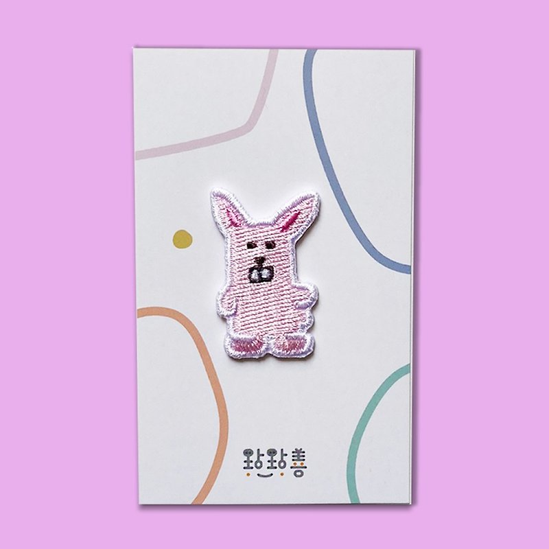 Childlike Embroidery Sticker Mi Rabbit - เข็มกลัด/พิน - งานปัก สึชมพู