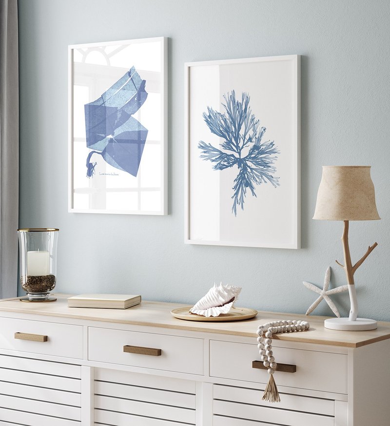 Blue Ocean Dreams Art Print, Unique Poster Wall Art - 海報/掛畫/掛布 - 紙 藍色