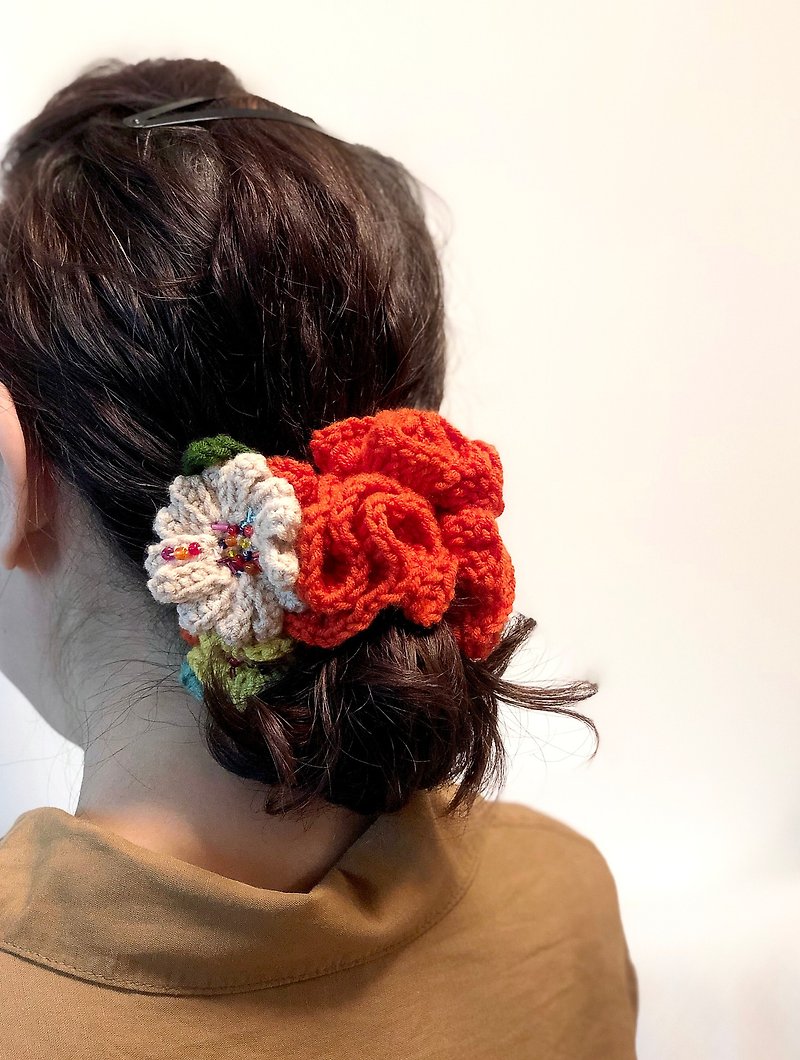 Pretty Crochet Ponytail Holder Set - Hair Accessories - Cotton & Hemp Multicolor
