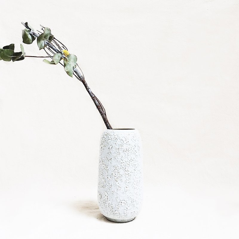 霜の泡の釉 - 背の高いシリンダー（白） - 花瓶・植木鉢 - 磁器 ホワイト