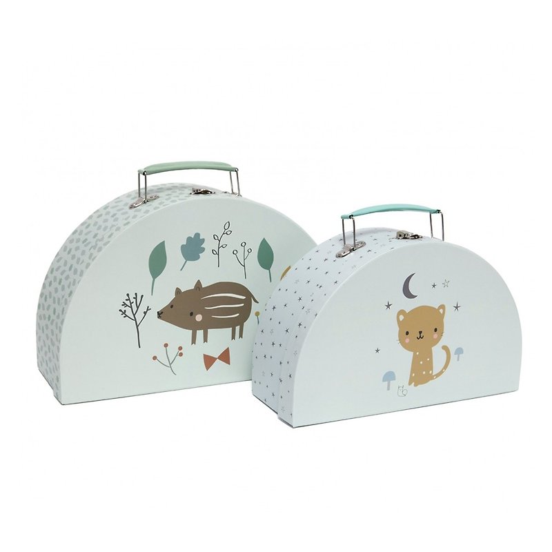 Dutch Petit Monkey little wild boar and cute leopard toy storage suitcase (2 pieces) - กล่องเก็บของ - กระดาษ 