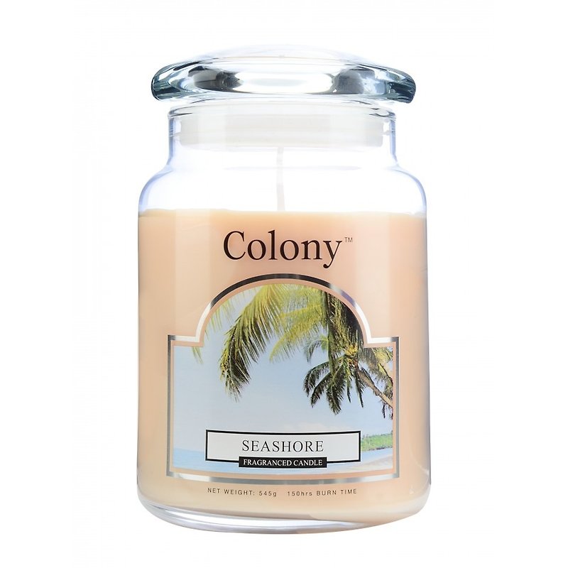 British Candle Colony Summer Seashore Glass Canned Candle 150hr - เทียน/เชิงเทียน - ขี้ผึ้ง 
