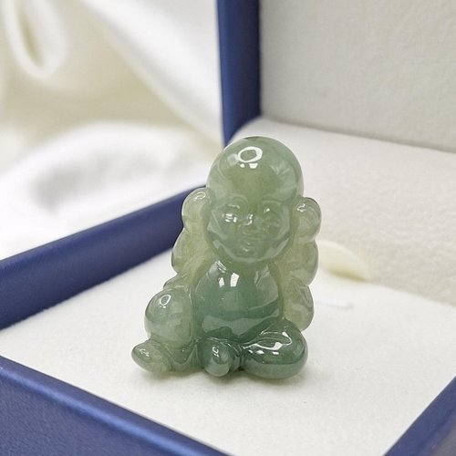 緣圓翡翠 老種料 油綠 淺油清 不聽小童子 擺件 | 天然緬甸玉A貨翡翠