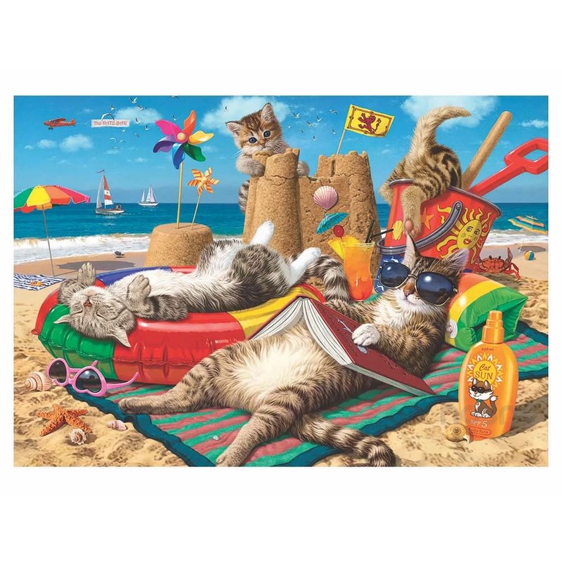 Cats on the Beach/Puzzle - เกมปริศนา - กระดาษ 