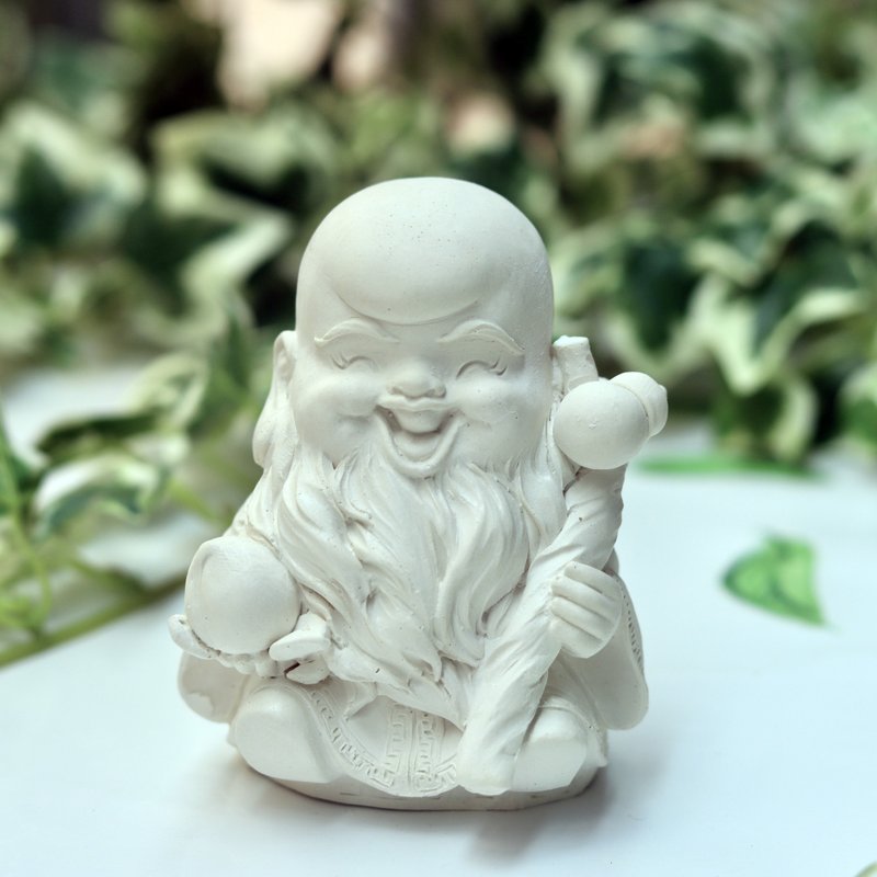 長壽福神-小盤組 珪藻土擴香石 - 香氛/精油/擴香 - 其他材質 白色