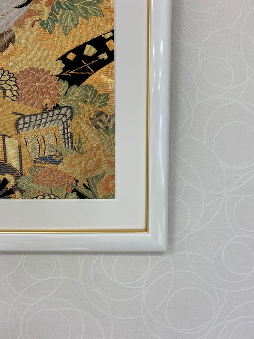 インテリア　額縁　鶴　縁起物　アンティーク　着物 500x0.jpg