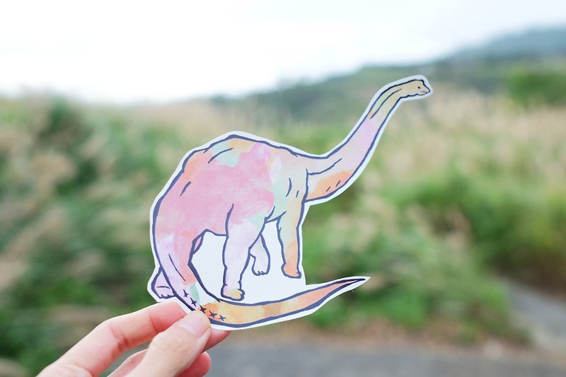 Dinosaur/Large Sticker/Waterproof Sticker/ - Stickers - Paper Pink