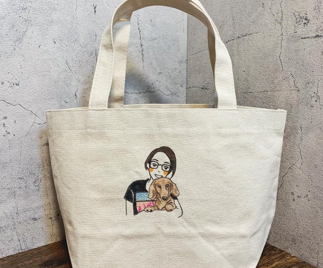 カスタマイズされた手描きのキャンバストートバッグNo.Mのような