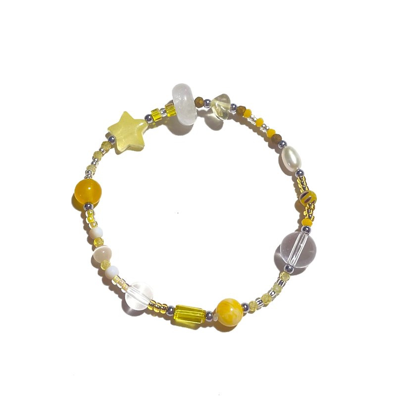 Yellow Natural Stone Bracelet 016 - 手鍊/手鐲 - 寶石 黃色
