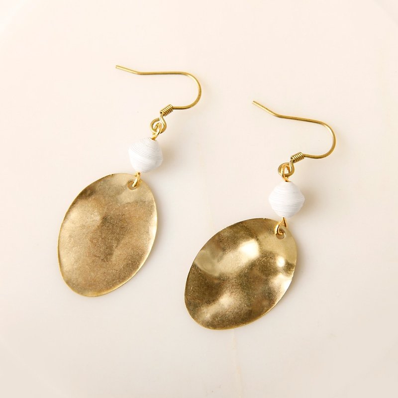 Musev custom gold-plated brass drop earrings - Earrings & Clip-ons - Paper White