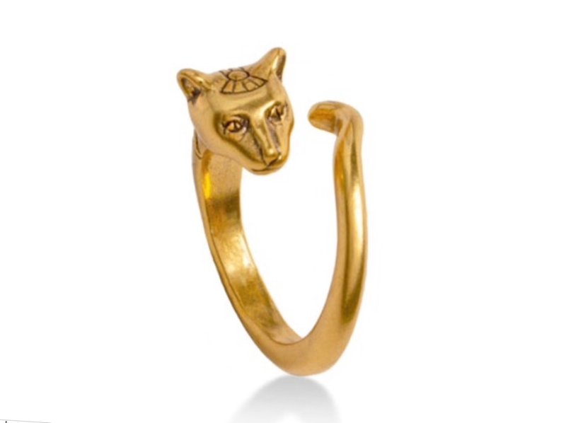 Ancient Egyptian Buster Cat Ring - แหวนทั่วไป - โลหะ สีทอง