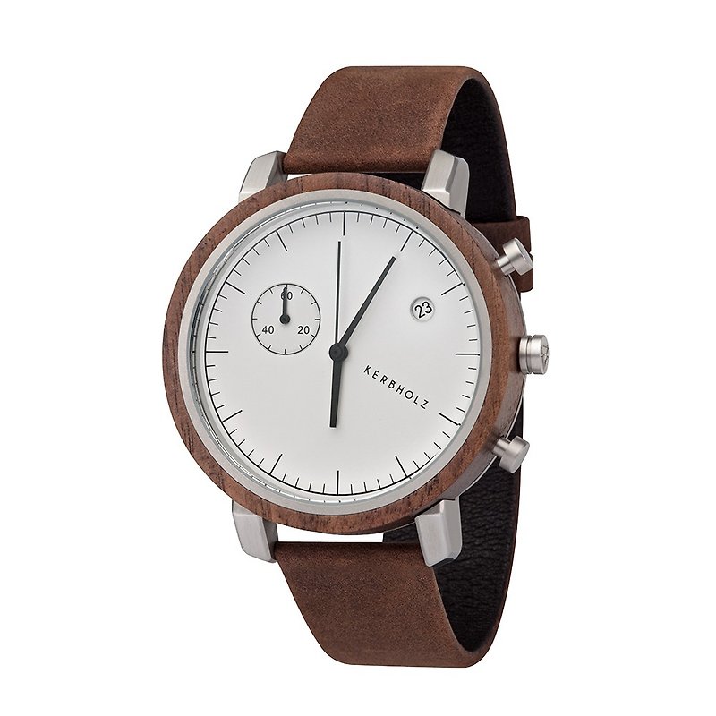 KERBHOLZ-Log Watch-FRANZ-Smoky Brown(45mm) - นาฬิกาผู้หญิง - วัสดุอื่นๆ สีนำ้ตาล