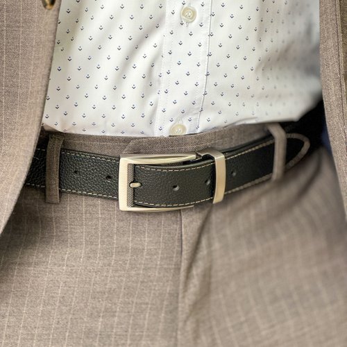 Zude Leather 柱的皮件 黑棕雙面真皮皮帶 免費客製化刻字 生日禮物/男友禮物/母親節禮物