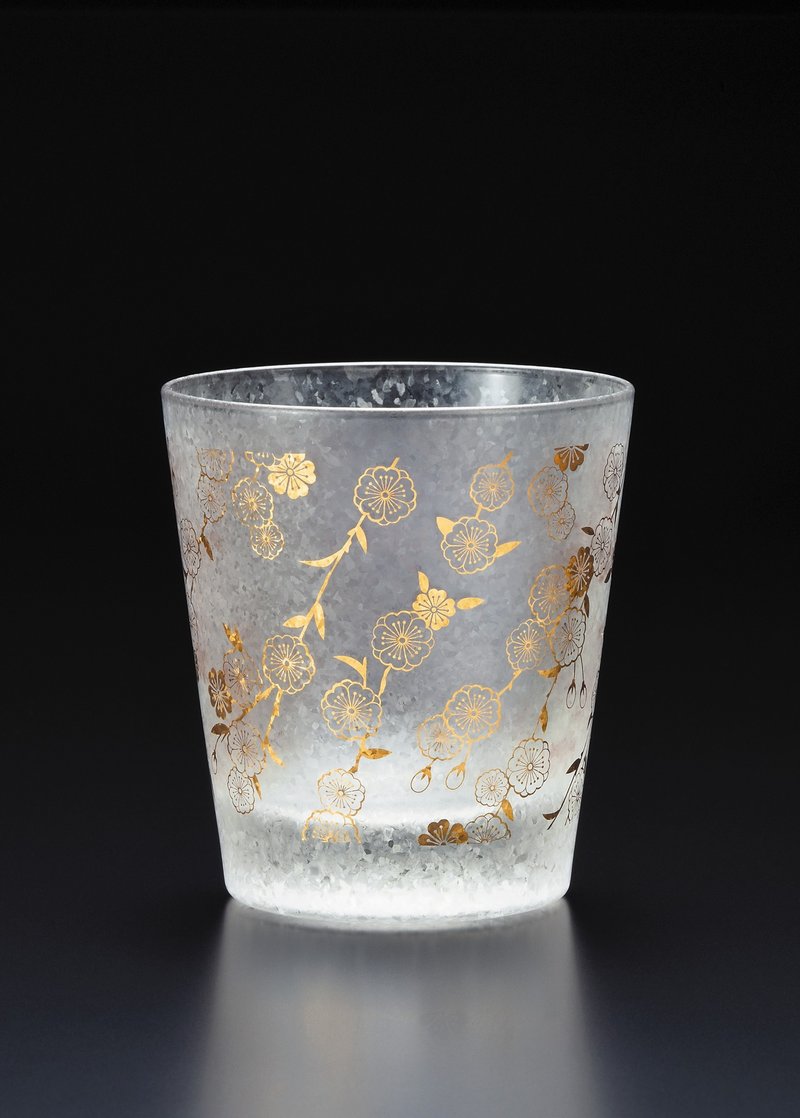 6062 Rock Glass Japanese Pattern [Premium Japanese Komon 7] Whiskey Glass Fashionable Gold Japanese Modern Auspicious Traditional Pattern Special Japanese Pattern Made in Japan Father's Day - Bar Glasses & Drinkware - Glass Gold