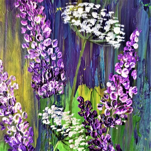 ラベンダー畑】アクリル画 F3 風景画 絵画 原画 花の絵 - メルカリ